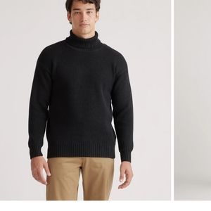 Quince Men's Organic Cotton Turtleneck Black Size XXL